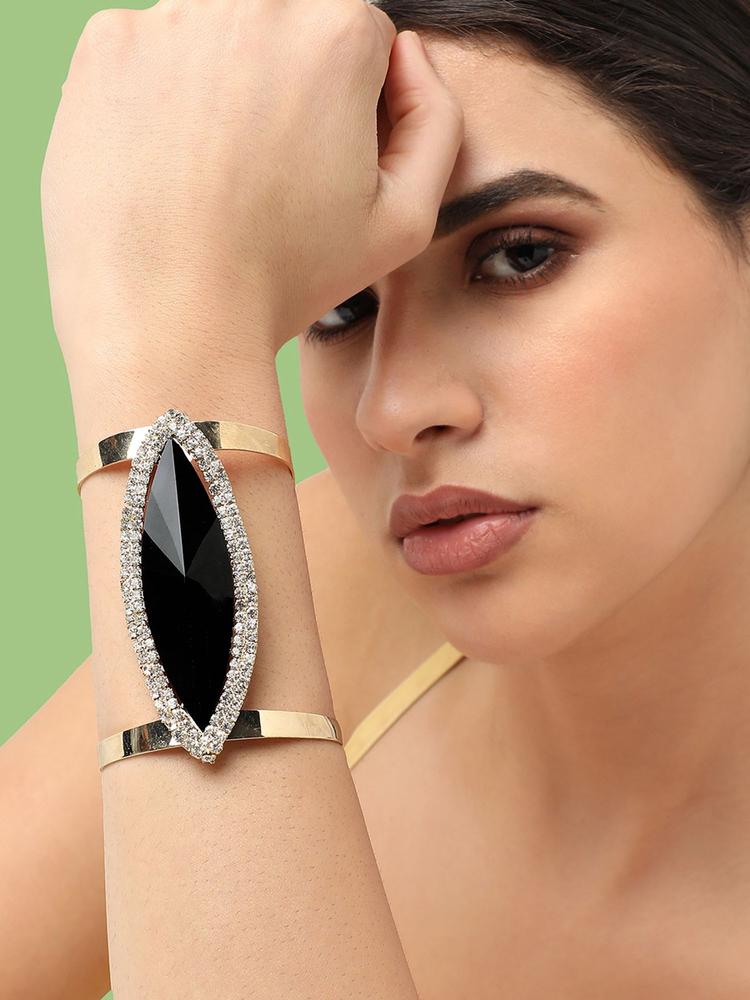 Buy Sohi Gold Plated Designer Stone Party Bracelet For Women at