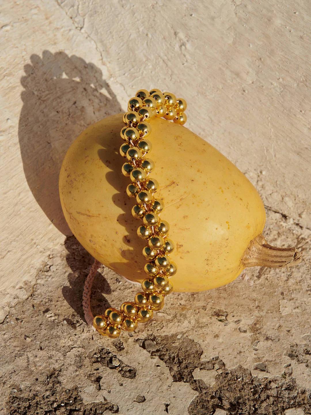 MANGO Gold-Toned Beaded Choker Necklace