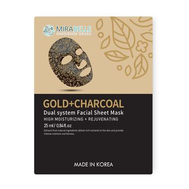 Mirabelle Cosmetics Korea Gold And Charcoal Dual System Facial Sheet Mask