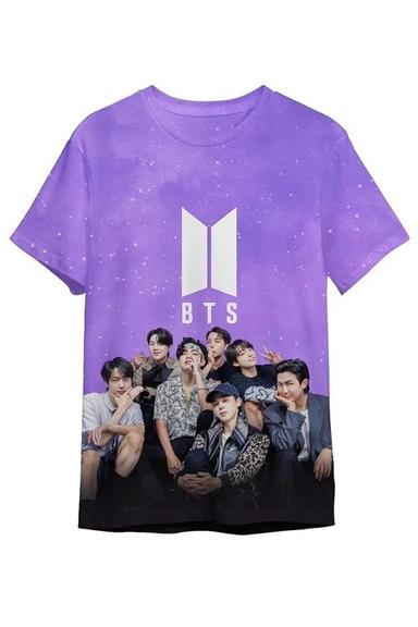 Purple BTS Members Printed T-Shirt