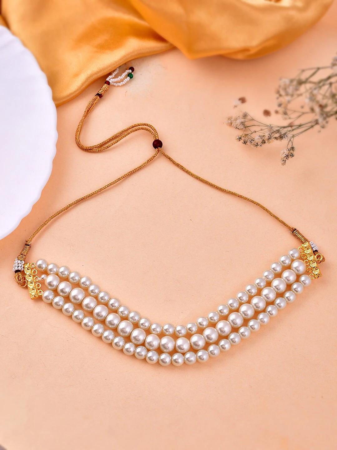 Silvermerc Designs Gold-Plated Pearls Choker Necklace
