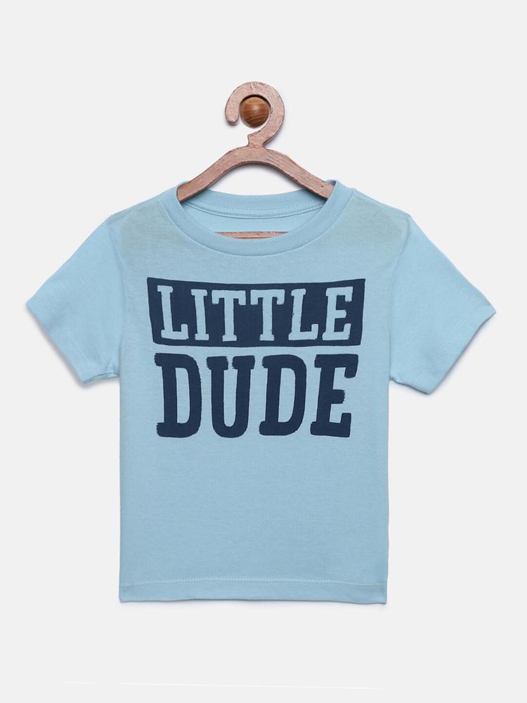 The Childrens Place Boys Blue Printed Round Neck T-shirt