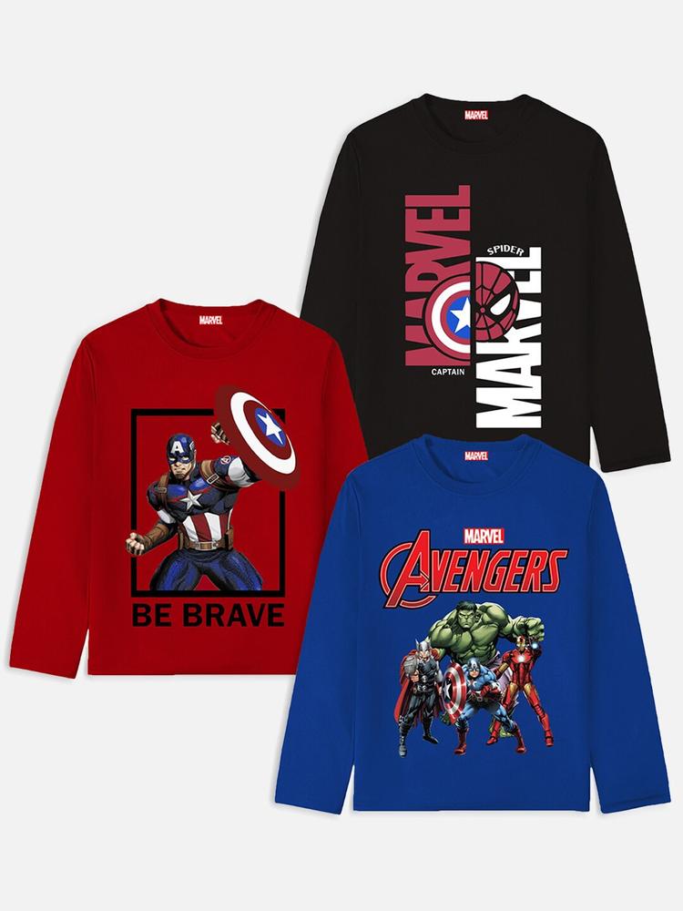YK Marvel Boys Pack of 3 Avengers Printed T-shirt