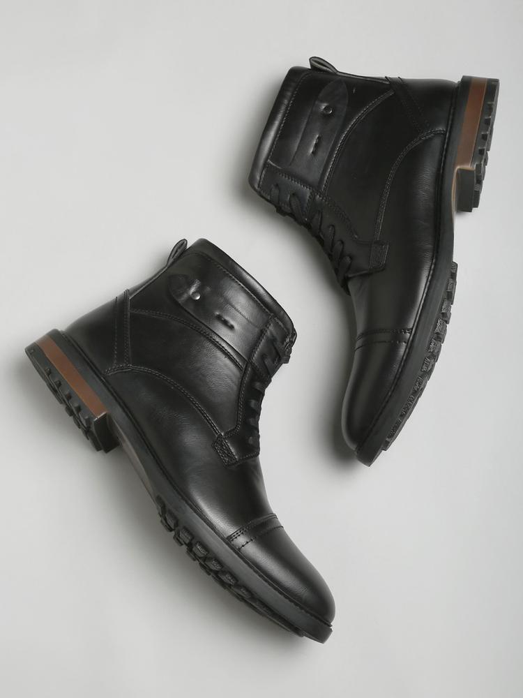 Apsis Men Black Flat Boots