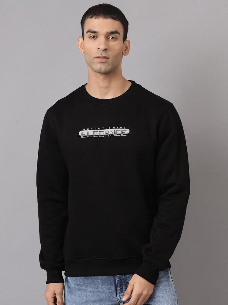 Richlook Men Black Printed Sweatshirt