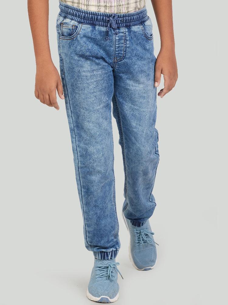 Zalio Boys Blue Mildly Distressed Heavy Fade Jeans