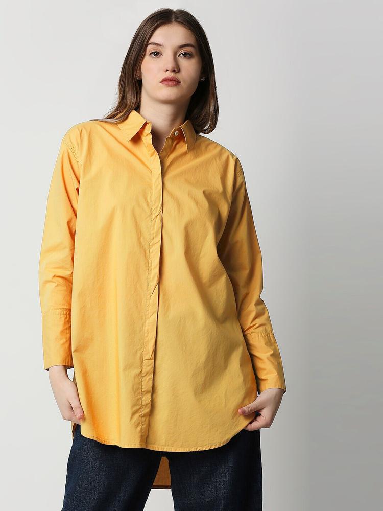 Remanika Women Mustard Comfort Casual Shirt