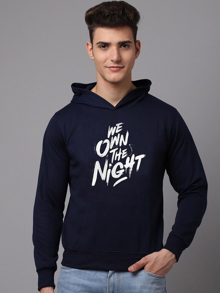Obaan Men Typography printed Hooded Sweatshirt