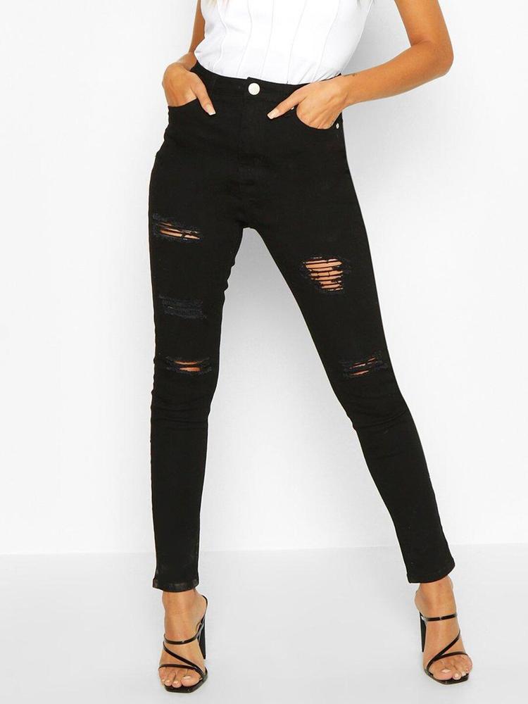 Boohoo Women Skinny Fit High-Rise Mildly Distressed Stretchable Jeans