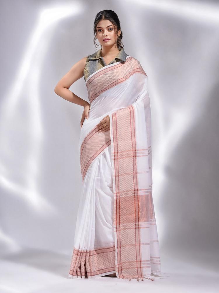 Charukriti Woven Design Border Pure Cotton Saree