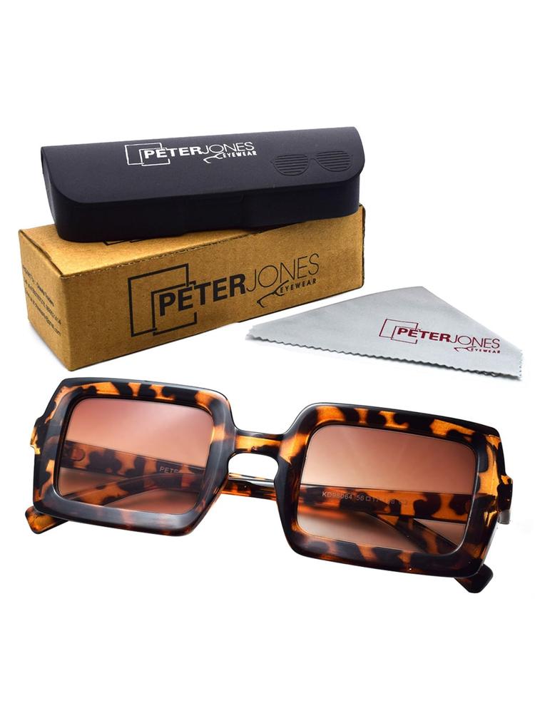 Peter Jones Eyewear Unisex Rectangle Sunglasses with UV Protected Lens 98064DA_S