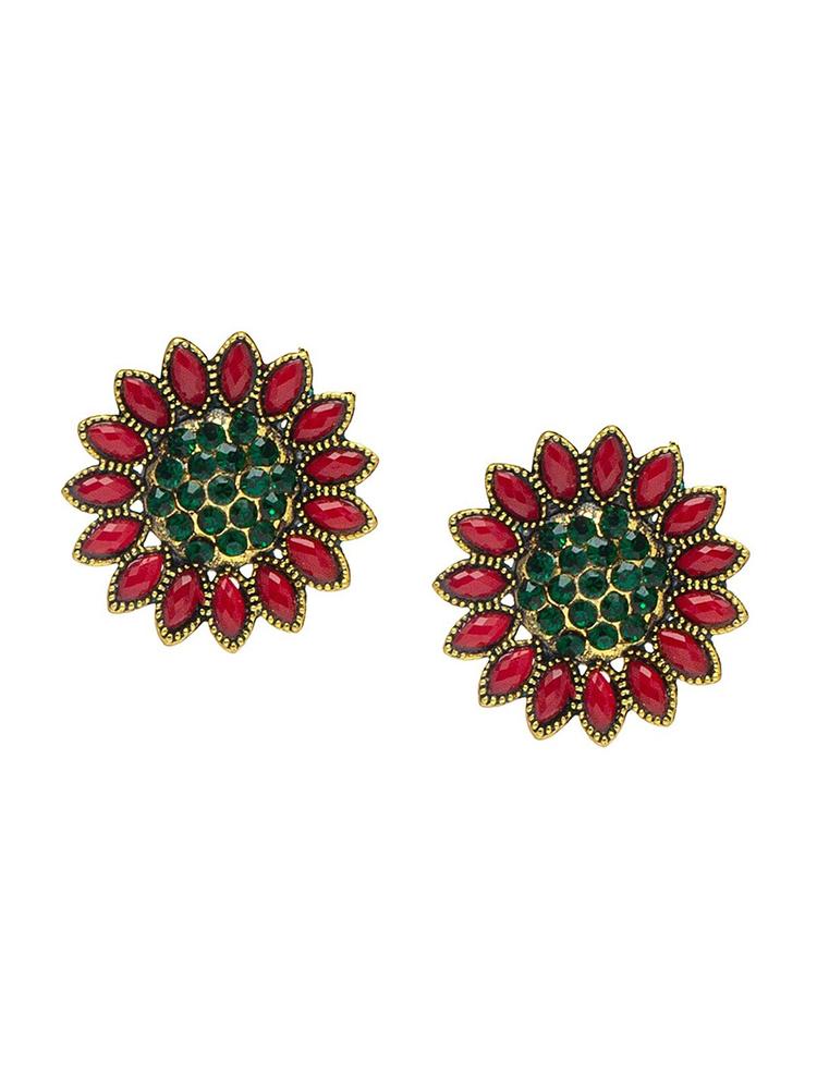 Shining Jewel - By Shivansh Women Floral Studs Earrings