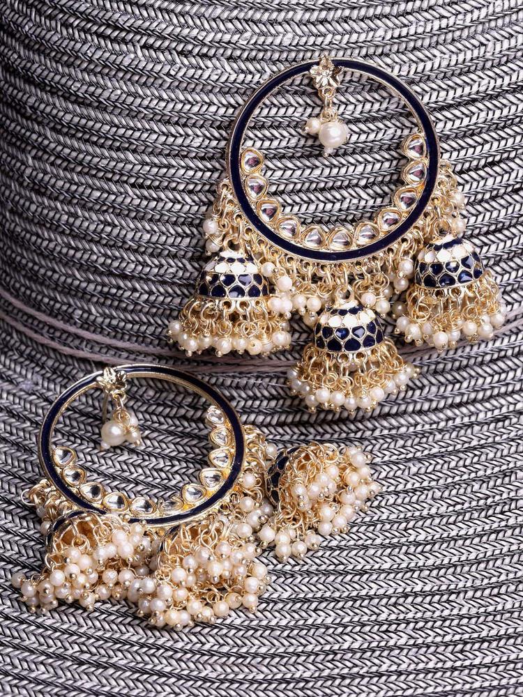 Shining Diva Women Gold-Plated Classic Jhumkas Earrings