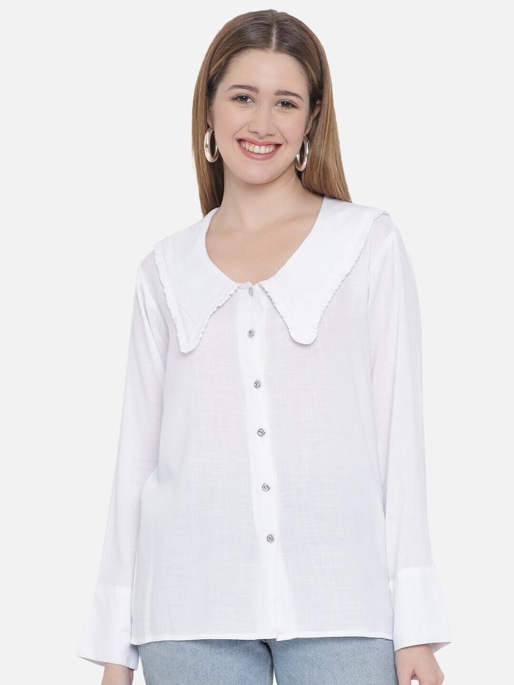 Indietoga Women Classic Casual Cotton Linen Shirt