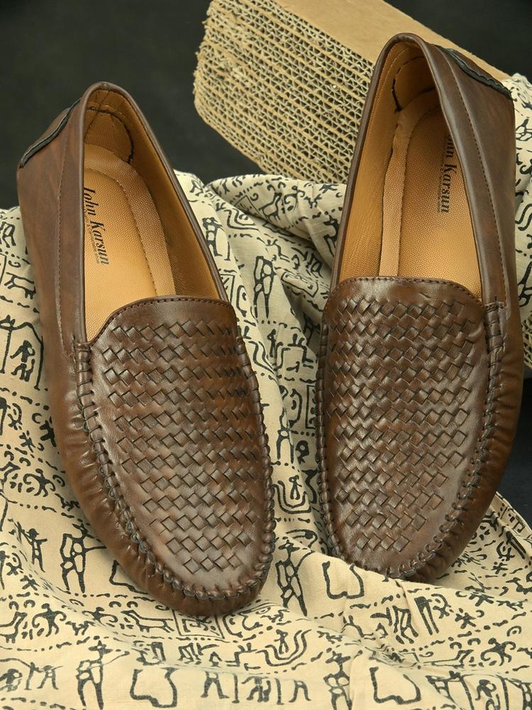 John Karsun Men Woven Design Loafers