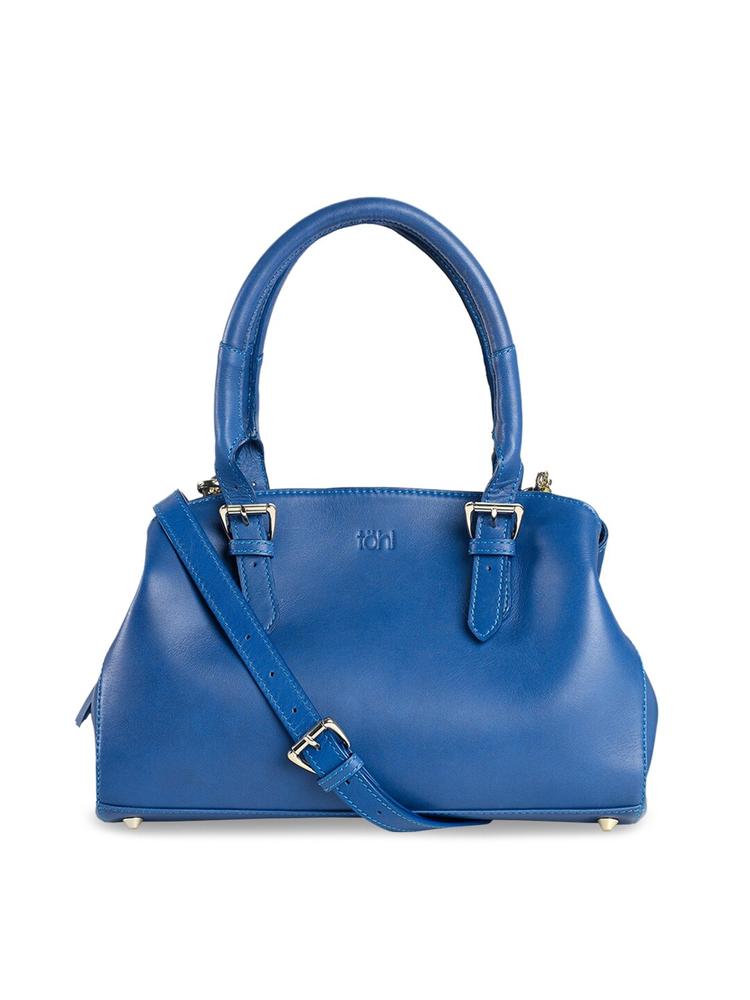 tohl Blue Solid Leather Handbag