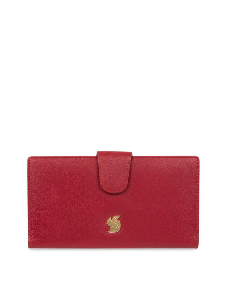 PURE LUXURIES LONDON Red Solid Leather Clutch