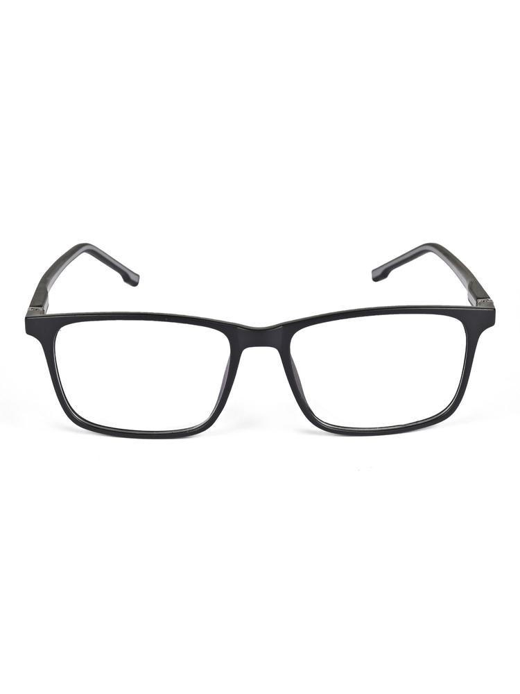 Matte Black Square Polarized Clip On Sunglasses for Men & Women - 6044Mg4070 (52)