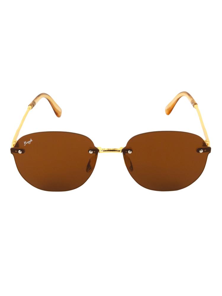 Golden Frame Brown Lense Fashion Sunglasses (18003_Gld_Brn)