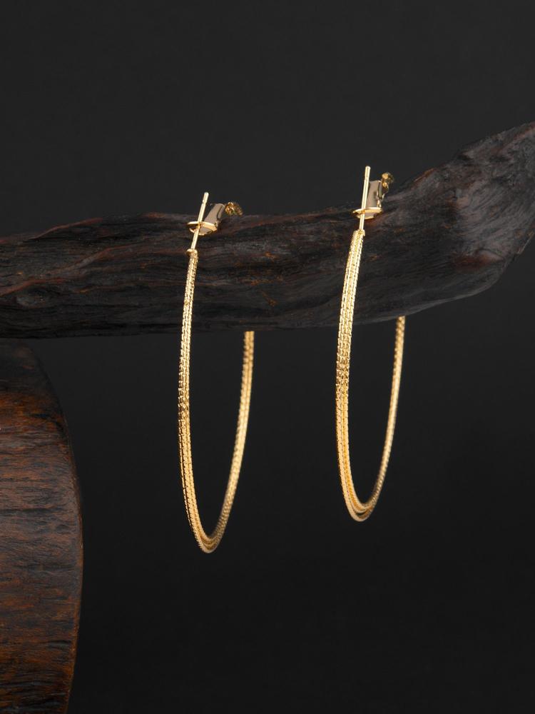 Quirky Gold Plated Round Shaped Hoop Earring