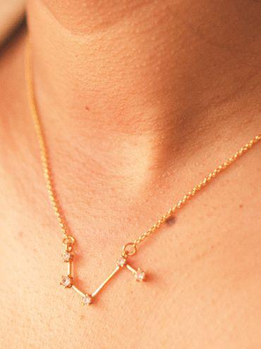 Gold Aries Constellation Necklace