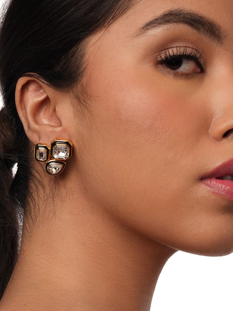 Bougie Trio Studs In 18Kt Gold Plated