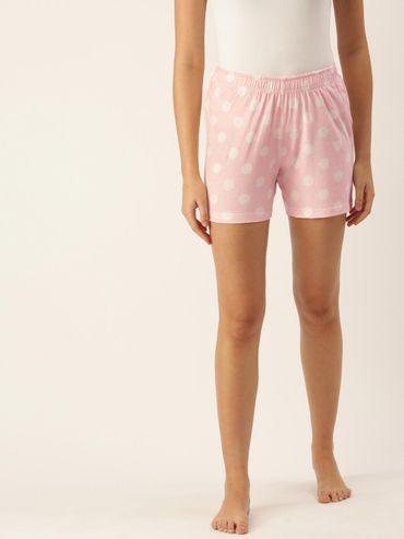 Women Pink Cotton Shorts