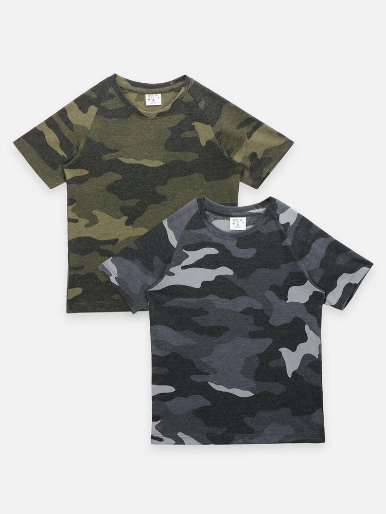 Army Melange Print T-shirt - Pack Of 2