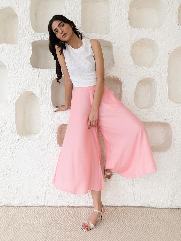Pink Icing Flared Culottes