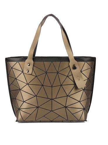 Geometric Tote Soft Brown Handbag