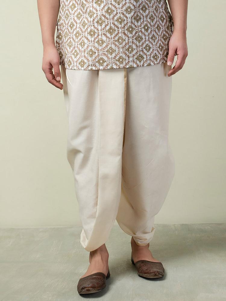 Cotton Silk Solid Stitched Dhoti