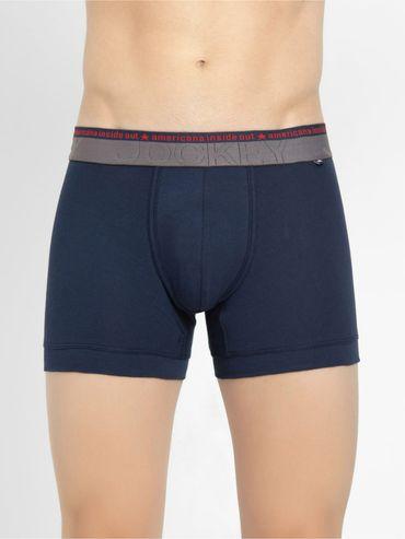 US60 Mens Super Cotton Solid Trunk with Ultrasoft Waistband-Blue