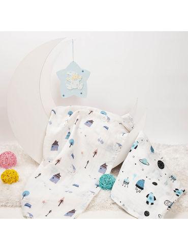 Multi-Color Midnight Space Explorer Muslin Swaddles (Pack Of 2)