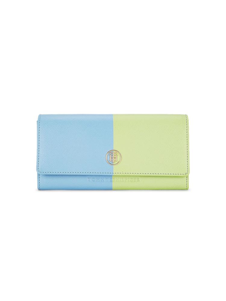 Lily Womens Pastel Green and Sky Blue Printed Flap Wallet