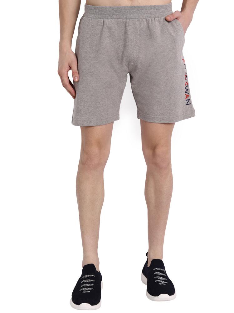 Premium Cotton Solid Shorts In Grey