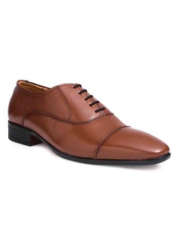Solid Tan Italian Leather Oxfords