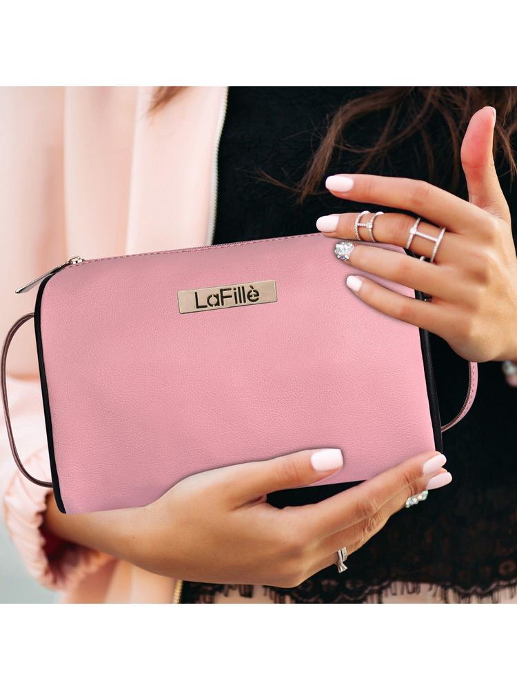 PU Leather Stylish Sling Bag for Office, College, Casual Use For Women-Pink