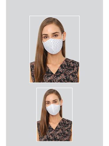 Women White Antiviral Fabric Mask (Pack of 2)