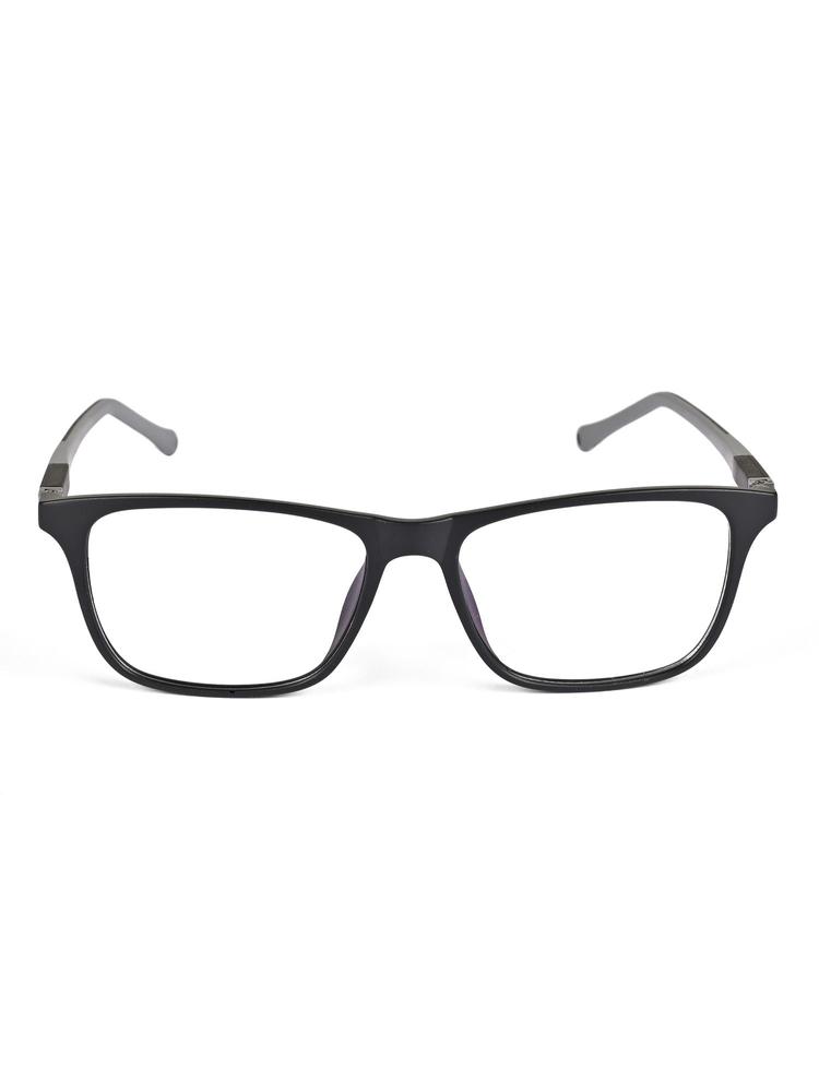 Matte Black Square Polarized Clip On Sunglasses for Men & Women - 6035Mg4045 (52)