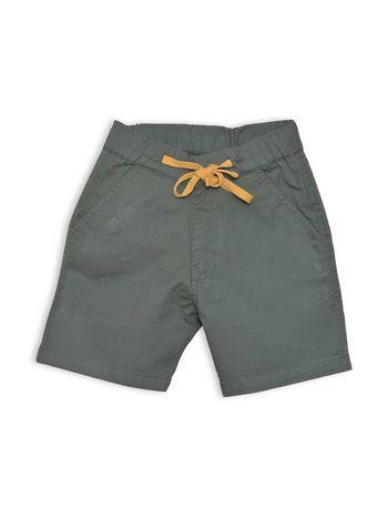 Green Color Solid Shorts In Cotton For Boys