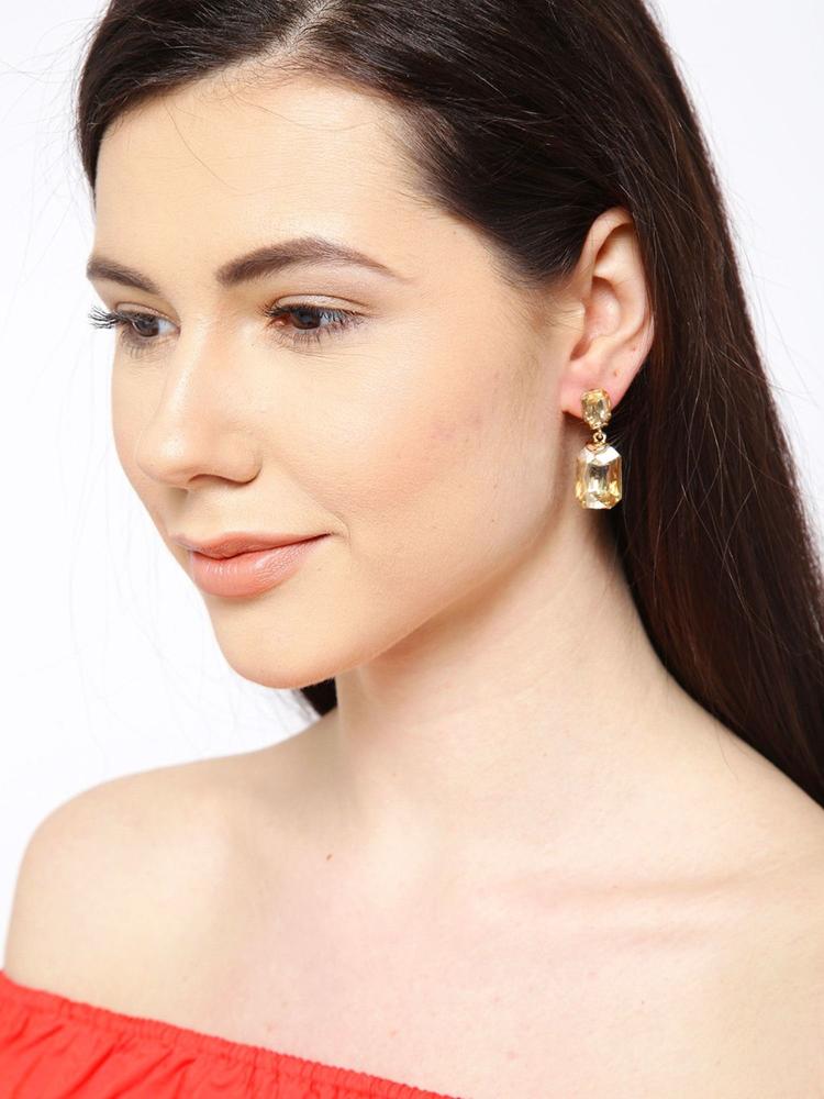 Rectangle Crystal Drop Earrings for Women