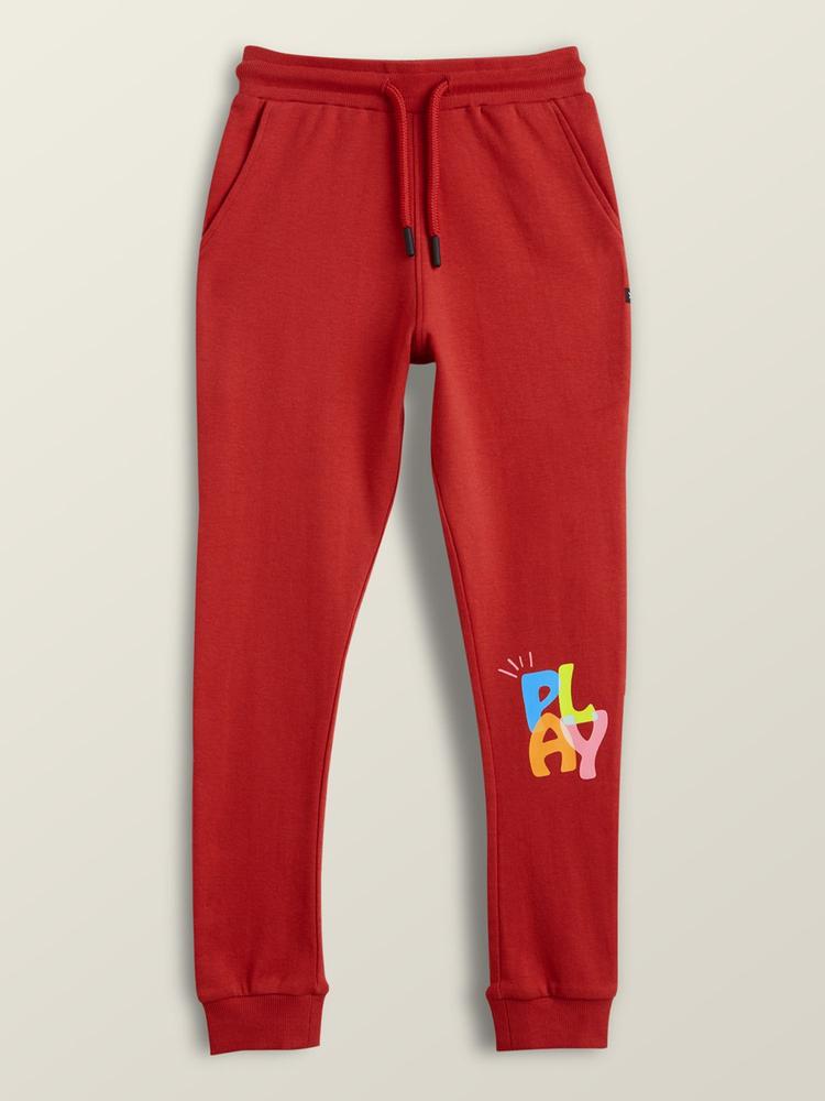Playmate Cotton Joggers For Boys-red