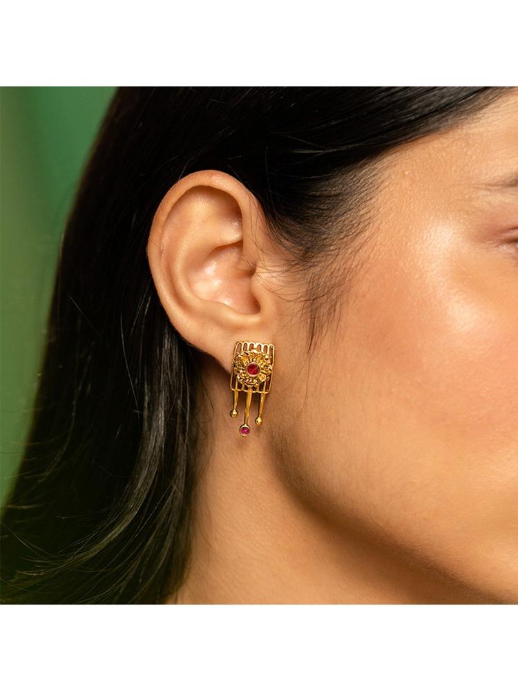 Echinocereus Bloom Earrings in Gold Plated 925 Silver