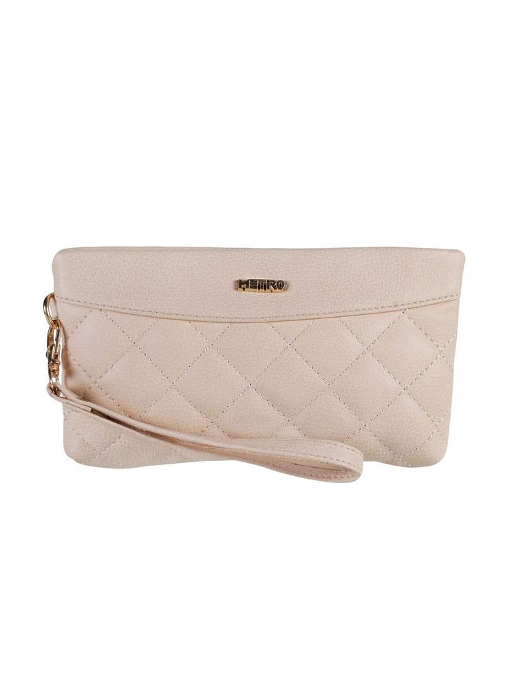 Blush Pink Solid Leather Pouch