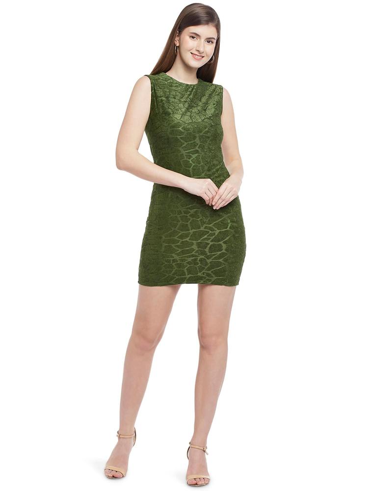 Olive Green Mini Sheath Dress