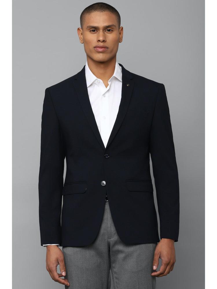 Men Navy Slim Fit Solid Formal Blazer