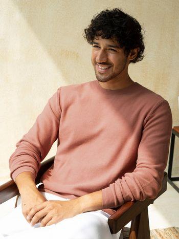 Pink Full Sleeves Regular Fit Solid Pullover