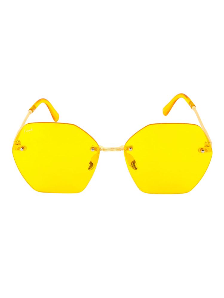 Golden Frame Yellow Lense Fashion Sunglasses (8817_Gld_Ylw)