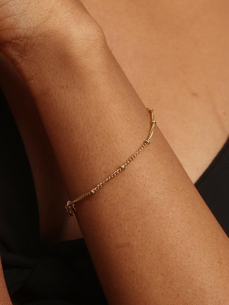 18K Gold Plated Single Layer Tiny Beads Bracelet for Women