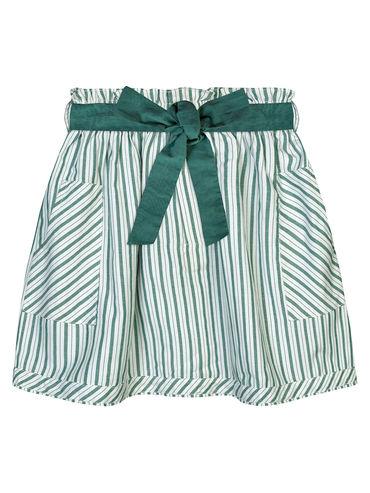 Girls Green Striped Skirt